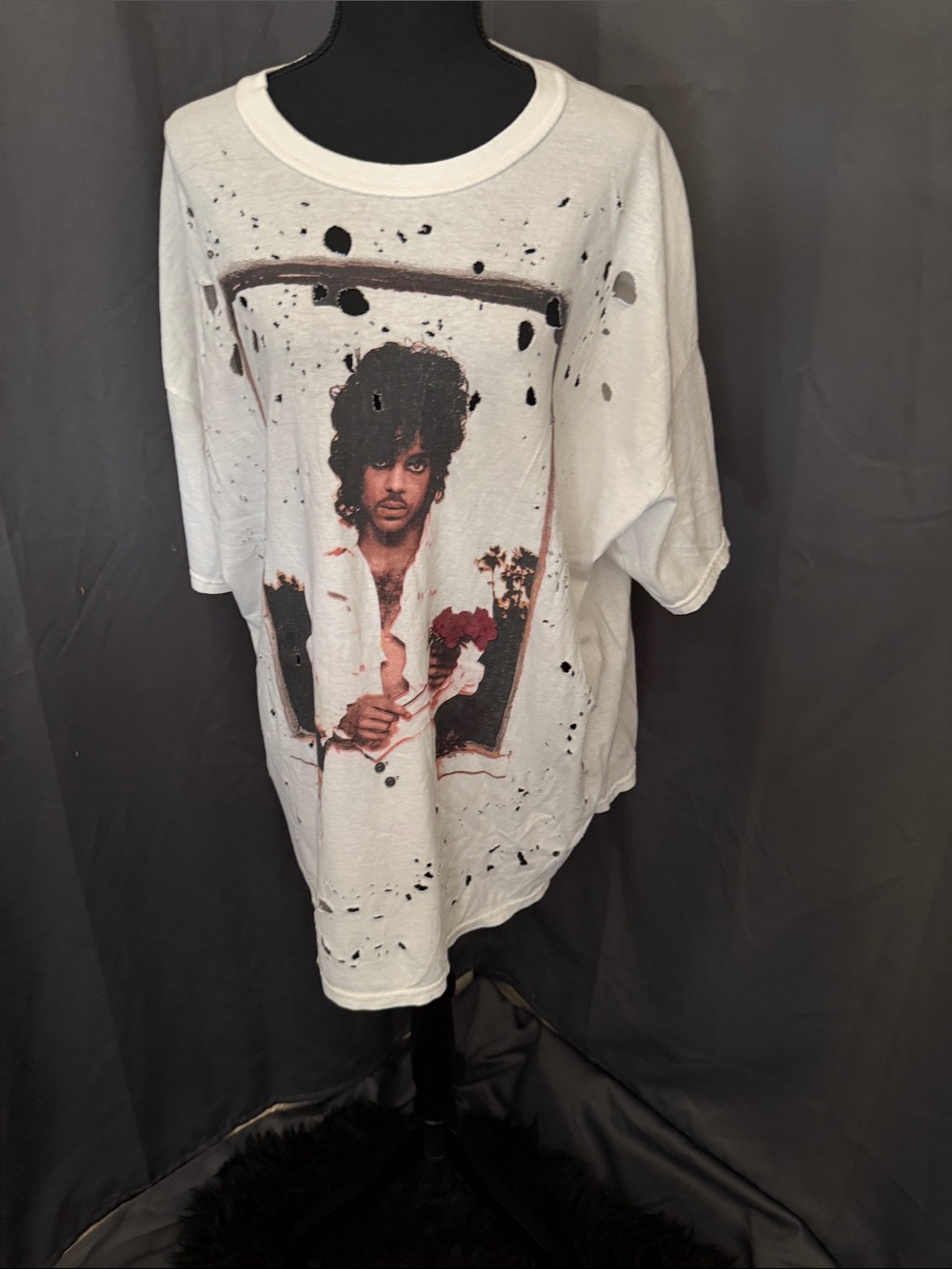 White Graphic Distressed unisex T-Shirt